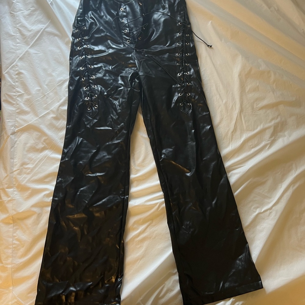 NEW leather lace pants